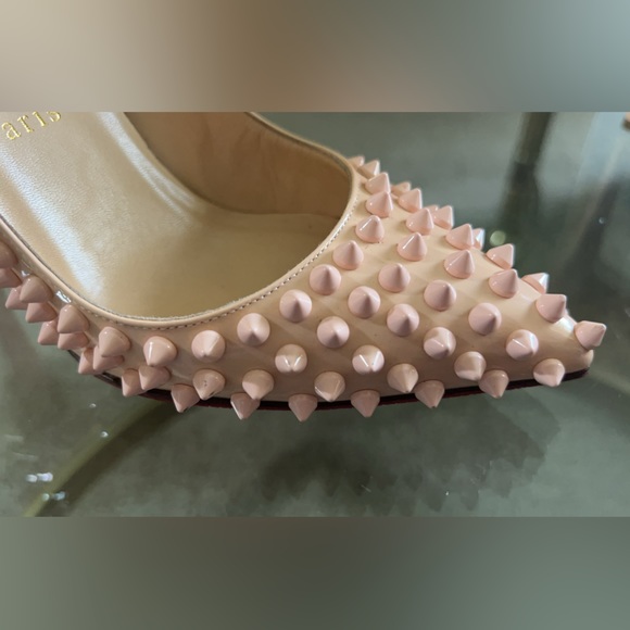 Christian Louboutin Peach Patent Leather Pigalle Spikes Pumps - Picture 14 of 16